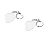 DOITOOL 2pcs Transparent Heart Shaped Guitar Pick Holder: Clear Storage Case Keychain for Easy Identification for Musicians And Music Lovers