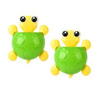 DOITOOL 2pcs Turtle Toothbrush Stand and Toothpaste Holder with Strong Suction Cups Plastic Material Creative and Attractive Design for Organizing Washstand in Bathroom