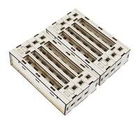 DOITOOL 2Pcs Unfinished Wooden House Model Kit for DIY Sand Table Craft, Miniature Log Cabin Architecture, Small Wooden Dollhouse Accessories for Desktop Decoration