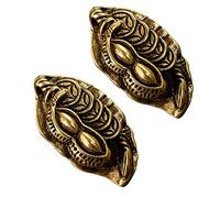 DOITOOL 2PCS Unique Leaves Peanut Charm Pendant Keychain Decor Retro Brass Keyring Adornment Multifunctional Hanging Decor for Parties and Personal Collections