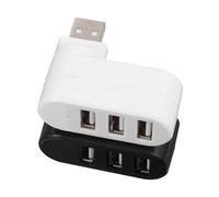 DOITOOL 2pcs USB 2.0 Hub Multi Port Splitter with 3 Ports Plastic Cable Adapter for Laptop and Pc, Compact USB 2.0 Extension Hub Suitable for Work and Travel, Black and White