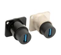 DOITOOL 2pcs USB Female to Female Coupler Panel Mount Adapter Reinforced Scratch-resistant Connector with Protective Lid Space-saving Extension for Reliable Data Connection Black and