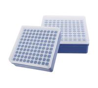 DOITOOL 2pcs Vial Storage Case for 1.5ml Microcentrifuge Tubes, 100 Specimen Freezer Box, Stackable Design, for Sterile Workbenches and Lab Storage