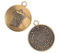 DOITOOL 2Pcs Vintage Brass Eight Diagrams Pendant Keychain Charms Decorative Hanging Ornament for DIY Jewelry Making Unique Friends and Family Antique Chinese Design