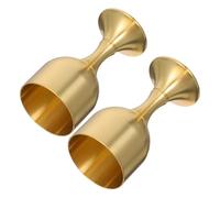 DOITOOL 2Pcs Vintage Brass Goblet Highstemmed Chalice for Wedding Ceremonies Rituals and Holy Communion Decorative Stemmed Cup with Shine Elegant Renaissance Altar Wine Cup