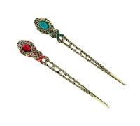 DOITOOL 2pcs Vintage Chinese Hair Sticks Rhinestone Sparkling Design Zinc Alloy Material Easy to Fix Hair Will Not Entangle for Daily Accompaniment and Photo Props