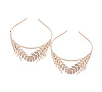 DOITOOL 2pcs Vintage Gold Leaf Crown Bridal Headband for Wedding Bride Greek Goddess Hair Accessories Roman Wreath Crown Headwear for Party Carnival