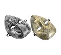 DOITOOL 2pcs Vintage-inspired Plastic Full Face Masquerade Masks for Women with Intricate Details and Timeless Charm, for Halloween Parties and Masquerade Balls Offering a Realistic