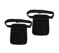 DOITOOL 2pcs Waiter Waist Money Pouch Bags with Adjustable Belt, Compact and Lightweight Canvas Server Apron Bags with Multipocket Layout for Restaurant and Cafes