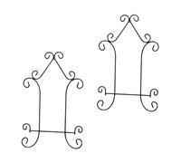 DOITOOL 2pcs Wall Hanging Display Stand Iron Art Plate Holder for Artwork and Platters Classic Black Wall Display Rack Easy to Install Decorative Easel for Kitchen Living Study Dining