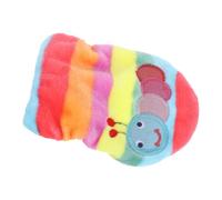 DOITOOL 2pcs Warm Flannel Cartoon Puppy Vest for Small Dogs Xs Embroidered Colorful Caterpillar Design Pet Costume Cozy Winter Dog Clothes for Chihuahua and Cats