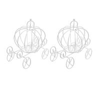 DOITOOL 2pcs White Iron Candy Boxes Pumpkin Cart Shape Creative Candy Storage and Display Party Favour Boxes for Celebratory Occasions and Home Decor