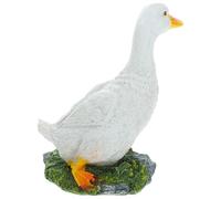 DOITOOL 2pcs White Resin Duck Figurines with Realistic Appearance and Decorative Design, Lightweight Garden Ornament for Home and Present for Your Friends