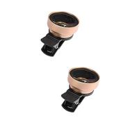 DOITOOL 2pcs Wide Angle Macro Lens for Smartphones Clip Mobile Phone Lens Compatible and for Detailed Photography of Flowers Insects and More Gold Finish