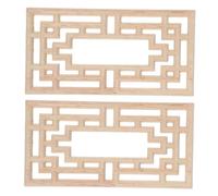 DOITOOL 2pcs Wood Carved Onlay Applique Bed Frame Decor Furniture Wood Onlays Beige