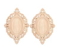 DOITOOL 2pcs Wood Carved Onlay Appliques Furniture Decal for Cabinets Doors Beds Mirrors Classic Charm Home Decor