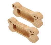 DOITOOL 2pcs Wooden Business Card Holder Stand for Desk Sleek Polished Name Card Display Organizer for Office Professional Multi Function Easel Partners and Visitors