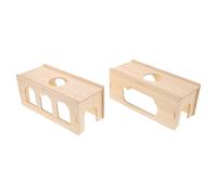 DOITOOL 2pcs Wooden Hamster Hideaway: Versatile Pet Chamber Toy Exploring Hiding Nesting for Hamsters Rabbits for Playtime