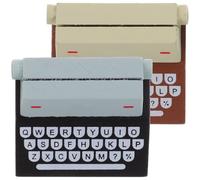 DOITOOL 2pcs Wooden Typewriter Style Photo Holders and Memo Clips with Assorted Colours, Reusable Practical Desktop Message Clips for Daily Life and Office Use