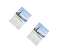 DOITOOL 2pcs World Landmarks Wall Calendar Sized Monthly Planner with Holiday Reminders Inkproof Paper for Home Office Family Space Saving Artistic Design From January to December