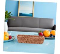 DOITOOL 2pcs Woven Plastic Utensil Basket Organizer Cutlery Storage Caddy with Rattan-style Design Compact Flatware Holder for Kitchen Countertop Party Picnic and Office Use Space-saving