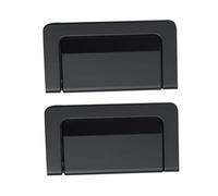 DOITOOL 2pcs Zinc Alloy Invisible Wardrobe Handle Simple Flush Pull for Cupboards and Sliding Doors Use Concealed Furniture Pull Matte Black Finish Practical and