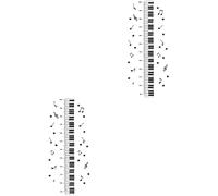 DOITOOL 2sheets Ruler Sticker for Boy Girl Decorative Decal Wall Sticker Piano Style Removable Decal for Measuring and Music Theme Adornment