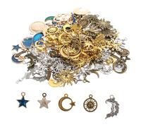 DOITOOL 3 packs Star Moon Planet Shaped Alloy Charms DIY Jewelry Pendants for Crafting Necklaces Bracelets Styles Lightweight Durable Accessories for Elegant Crafts