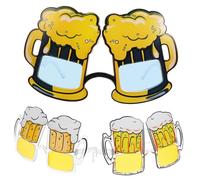 DOITOOL 3 Pairs Hawaiian Party Sunglasses with Creative Beer Mug Design Lightweight Abs Summer Beach Glasses for Fun Photo Booth Props Reusable and Playful Eyewear for Outdoor Celebrations