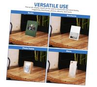 DOITOOL 3 Pcs Clear Acrylic Display Stands Transparent Book and Pamphlet Holders for Office Files Magazines Brochures with Smooth Edges Space Saving Modern Design for Home and Workspaces