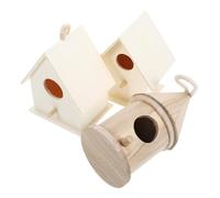 DOITOOL 3 Pcs Courtyard Ornaments Bird Unpainted Handmade Jay Crafts Nest Outdoors Unfinished Decorate Decoration DIY Hanging Wall Accent Decor Accessories Garden Decor