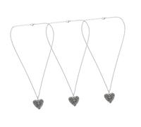 DOITOOL 3 Pcs Heart Shape Hollow Out Pendant Necklace with Luminous Aroma Ball Holder Copper DIY Essential Oil Diffuser Case for Women Mixed Colors