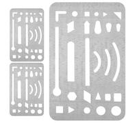 DOITOOL 3 pcs Stainless Steel Erasing Shields for Drawing Drafting Precise Letter Craft Templates with Rounded Corners for Safe Small Area Erasing Architectural Stencils for Controlled