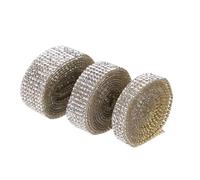 DOITOOL 3 Rolls Hotfix Rhinestone Tape Adhesive Ribbon Sparkling Crystal DIY Decoration for Cellphone Case Shoes Headbands Belts Photo Frames with Durable Hot Melt Glue