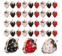DOITOOL 30 Pcs Adorable Sewing Buttons Strawberry Shape Resin Material Comfortable Hand Feeling Smooth Texture Polished Edges for Lolita Dress Accessories