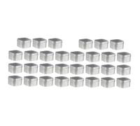 DOITOOL 30 pcs Silver Metal Square Tins with Transparent Window Lids Storage Containers for Candle Making Tinplate Canisters with Clear Tops for Easy Content Viewing and Reusable Craft
