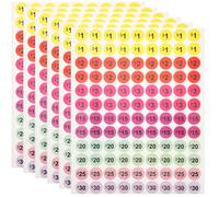 DOITOOL 30 Sheets Yard Sale Pricing Stickers Paper Labels for Retail Store Price Tags, Self-Adhesive Sheets to Attract Customers and Distinguish Different Prices, for Yard Sale and Market