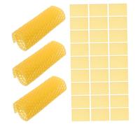 DOITOOL 30pcs Beeswax for Furniture Care Honeycomb Wax Foundation Bee Foundation Beeswax Honeycomb for Hive for Candle Crafting Beehive Board Yellow