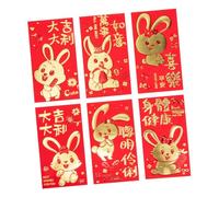 DOITOOL 30pcs Cartoon Red Packets Chinese Zodiac Rabbit Year Money Envelopes Traditional Red Lucky Money Pouches with Blessing Design for Lunar Year Festival and Gift Giving