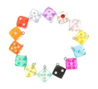 DOITOOL 30Pcs Colorful Resin Dice Charms DIY Pendant for Necklace Earring Bracelet Making Keychain Accessories Crafting Jewelry gifts for for for for for for