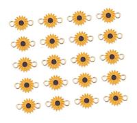 DOITOOL 30Pcs Daisy Shaped Alloy Charms DIY Necklace Pendant Key Ring Accessories for Jewelry Making Durable Lightweight Yellow Sunflower Design