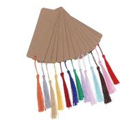DOITOOL 30pcs DIY Hand Painted Paper Bookmarks with Tassels Blank Kraft Paper Page Markers for Reading Crafting Tags Suitable for Students Writers Book Lovers and Party Decorations