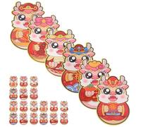 DOITOOL 30pcs Dragon Year Red Packets Spring Festival Lucky Money Envelopes Mixed Cartoon Patterns Material for Year Holiday Party Blessings