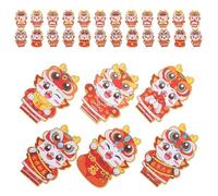 DOITOOL 30pcs Lunar Year Dragon Pattern Red Envelopes Thick Spring Festival Lucky Money Packets Mixed Style for Prosperity and Blessings Giving