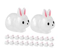 DOITOOL 30Pcs Mini Resin Rabbit Figurines Glow Dark Desktop Rabbit Ornaments Cute Resin Bunny Statues for DIY Fairy Garden Decor Home Office Craft