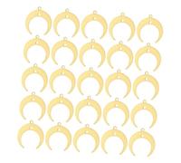 DOITOOL 30pcs Moon Pendant Charms Copper Crescent Jewelry Findings for DIY Necklaces Bracelets Earrings Keychains Effortless Crafting Unique Celestial Design
