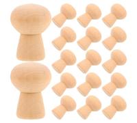 DOITOOL 30pcs Mushroom Wooden Peg Dolls: Unfinished Craft Mushrooms - Blank Peg Doll Set for Kids DIY Painting - Wood Crafts Figurines 1.8" X 1.4"