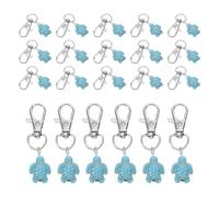 DOITOOL 30pcs Novelty Turtle Keychains with Sea Animal Pendant, Cute Cartoon Turtle Keyring Pack in Blue Zinc Alloy, Portable and Personalised Key Rings for Daily Use and Party Favors