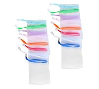 DOITOOL 30pcs Nylon Soap Holder Foaming Net Pouch for Soap Saver with Exfoliating Function Suitable for Oil and Fruit for Shower and Body Cleansing Random Color