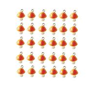 DOITOOL 30pcs Orange Mushroom Pendants Fashion Charms for DIY Jewelry Making Unique Pendant Accessories for Necklaces Bracelets and Crafts